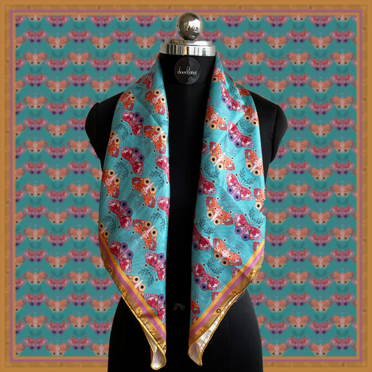 Doodlenut Social Moths Scarf wrapped around neck
